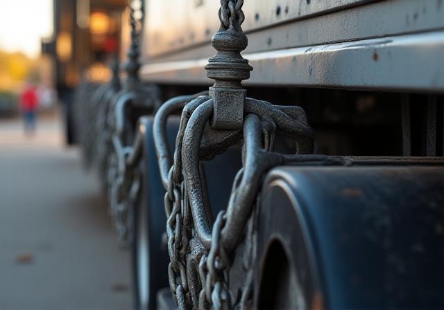 Logistics coordinator performing safety inspection on a heavy haul load